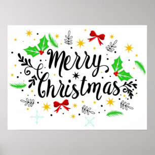 Festive Merry Christmas Poster