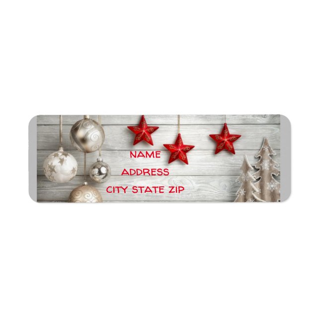 **FESTIVE MERRY CHRISTMAS** RETURN ADDRESS LABEL (Front)
