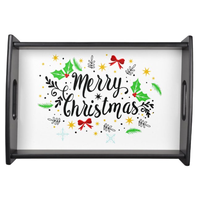 Festive Merry Christmas   Serving Tray (Front)