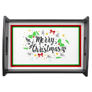 Festive Merry Christmas Serving Tray