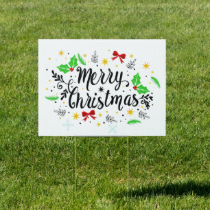 Festive Merry Christmas Sign