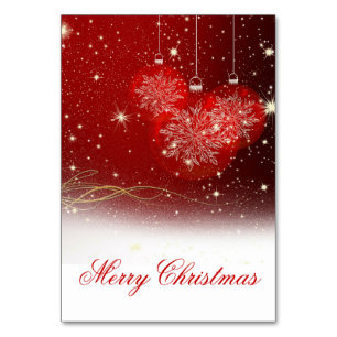 Festive “Merry Christmas” snowflakes ornaments Table Number
