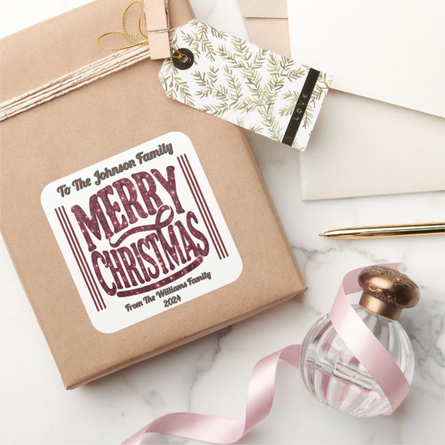 Festive Merry Christmas Sticker Design (Gifting)