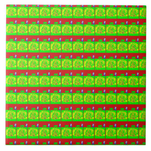 Festive "Merry" Christmas Story Ceramic Tile