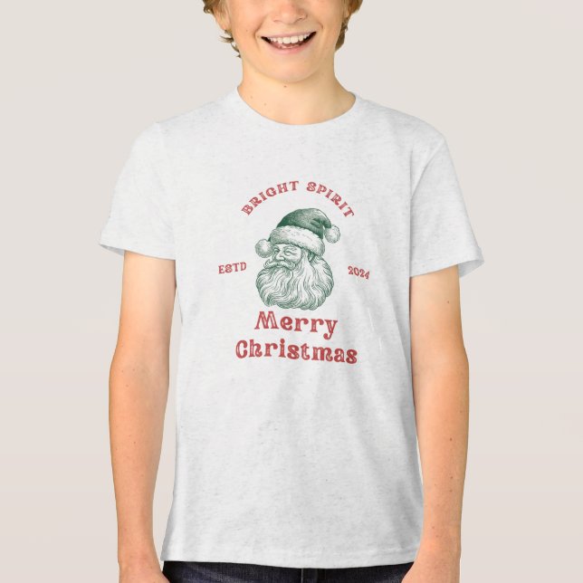 "Festive Merry Christmas T-Shirt – Perfect Holiday Tri-Blend Shirt (Front)