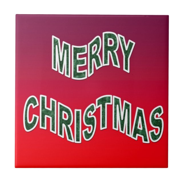 Festive Merry Christmas Tile (Front)