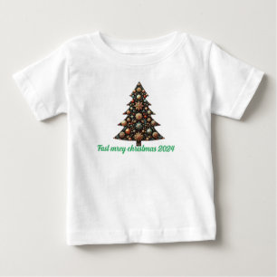 Festive Merry Christmas Trees Baby T-Shirt
