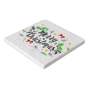 Festive Merry Christmas Trivet