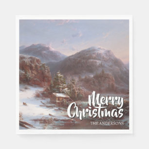 Festive Merry Christmas Winter Gignoux Napkins