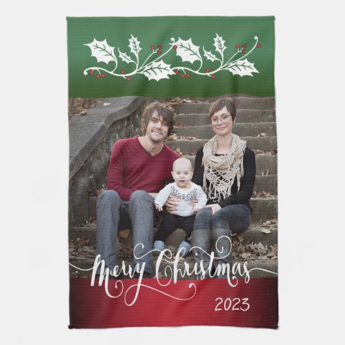 Festive Merry Christmas with DIY Photo Kitchen Towel
