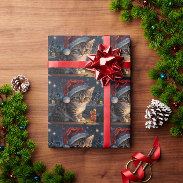 Festive Merry Christmas  Wrapping Paper (Holiday Gift)
