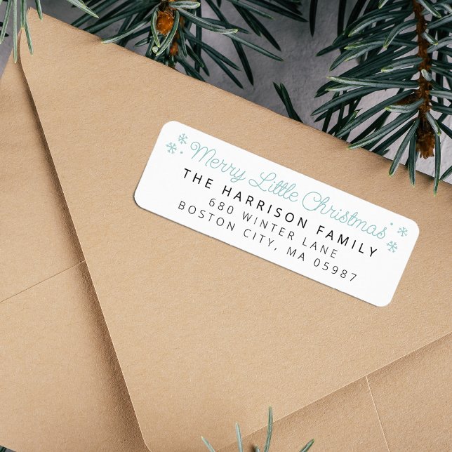 Festive Merry Little Christmas Address Label (Festive Merry Little Christmas Address Label)