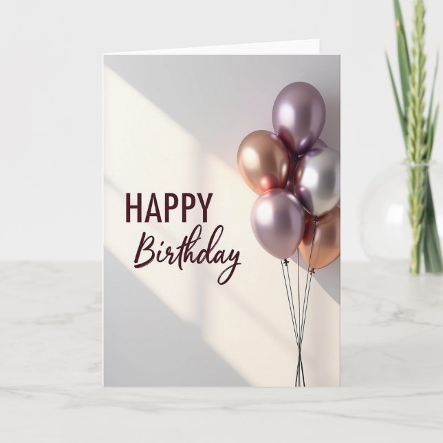 Festive Metallic Balloon Card (Front)