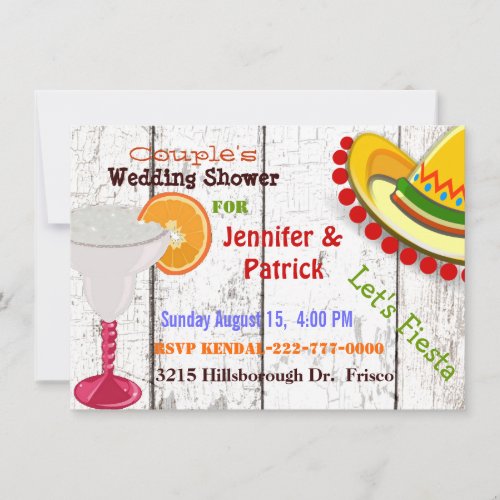 Festive Mexican Fiesta Couples Wedding Shower Invitation