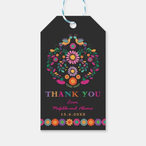 Festive Mexican Floral Fiesta Wedding Shower Gift Tags