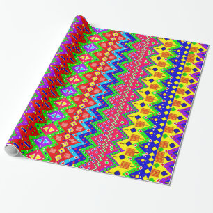 Festive Mexican Print Wrapping Paper, Glossy, Paper