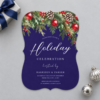 Festive Midnight Office Corporate Holiday Party Invitation
