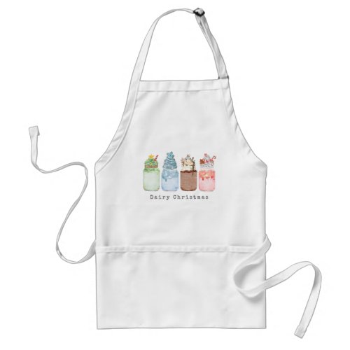 Festive Milkshakes Dairy Christmas Adult Apron