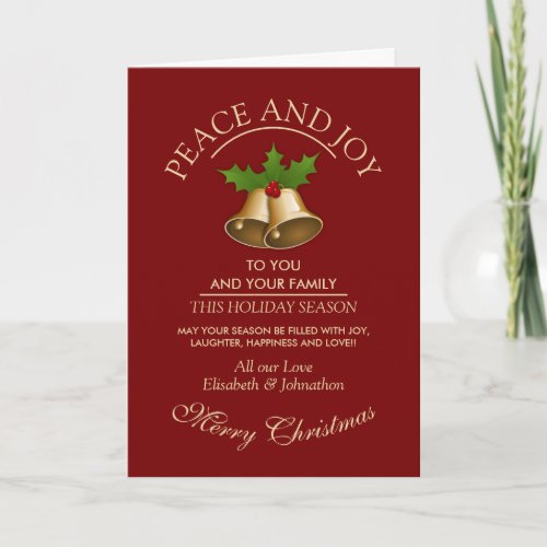 Festive Mistletoe Bells Christmas Card