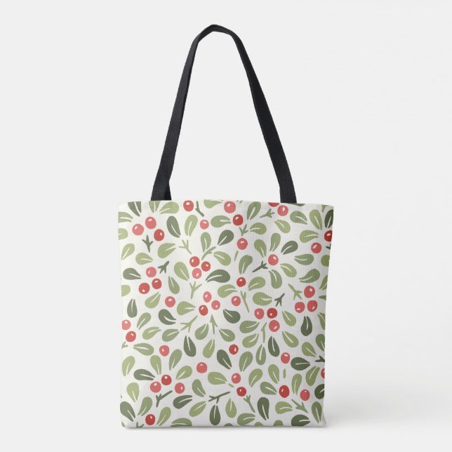 Festive Mistletoe Berry Tote Bag (Back)