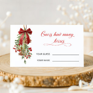 Festive Mistletoe Guess how many kisses Enclosure Card