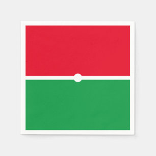 Festive Modern Bright Red Kelly Green Color Block Napkins