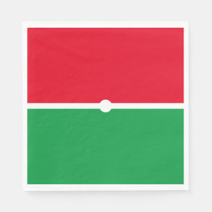 Festive Modern Bright Red Kelly Green Color Block Napkins