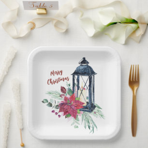 Festive Modern Christmas Party Paper Plates