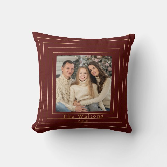 Festive Modern Gold Holiday Keepsake  Throw Pillow (Front)