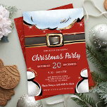 Festive Modern Santa Belly Christmas Party Invitation<br><div class="desc">Personalize this elegant and festive christmas invitation for any holiday party with a Santa Claus theme or gift exchange! This modern design is sure to invoke excitement for any office party or corporate holiday celebration. This unique design takes a classic Santa belly and adds a little sparkle and shine with...</div>