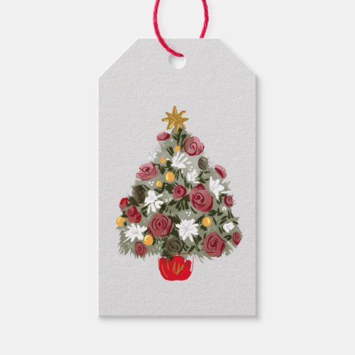 Festive Modern Watercolor Holiday Gift Tag