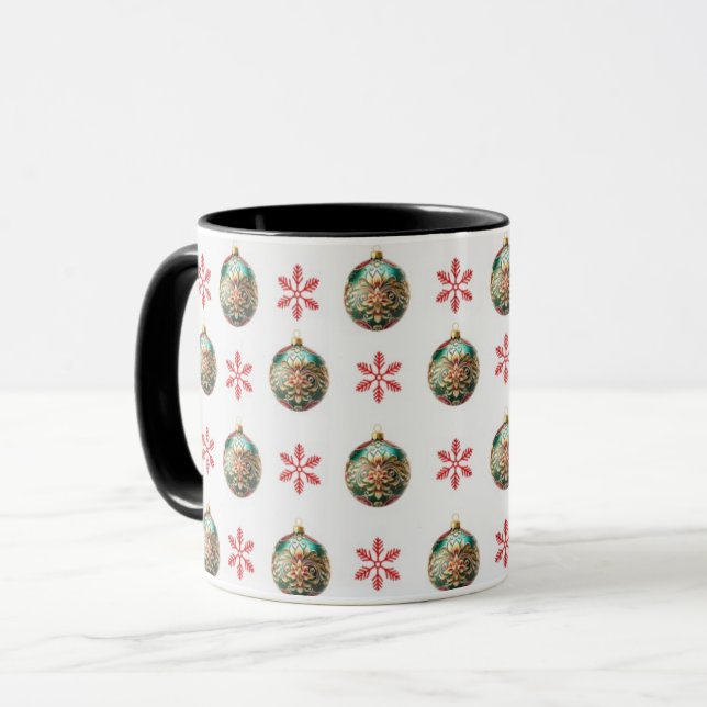 Festive Modern Winter Snowflakes Cute  Mug (Front Left)