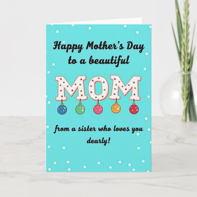 Festive Mom Lettering Day Card (Front)