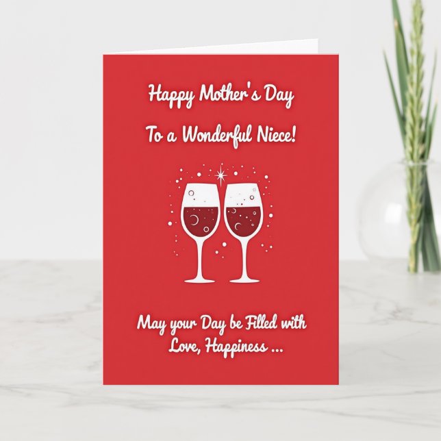 Festive Moms Day Cheers Card (Front)
