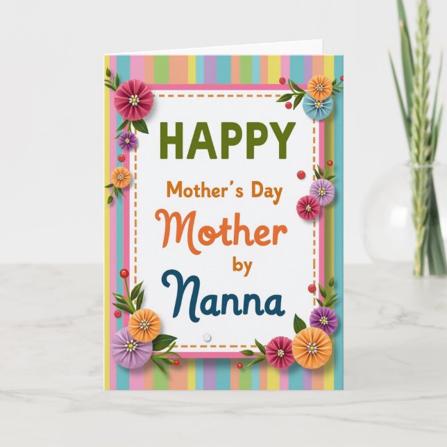 Festive Moms Vivid Stripe Card (Front)