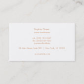 Festive Monogram Bokeh and Rose Gold  Faux Sequin Business Card (Back)