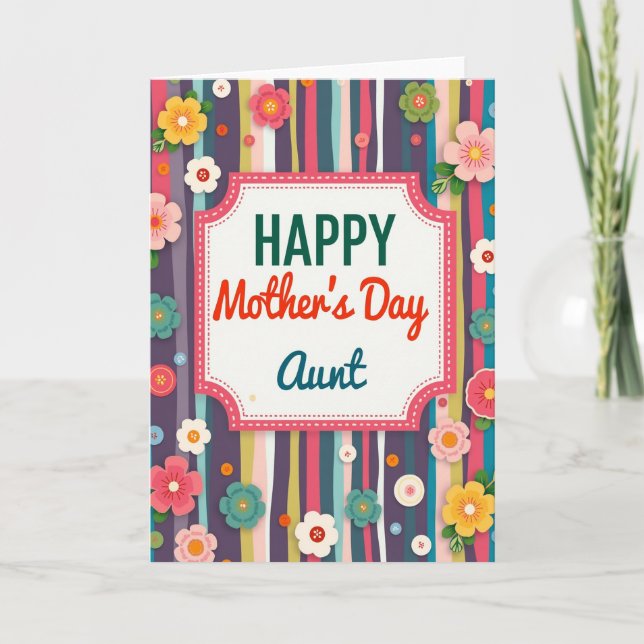 Festive Mothers Day Aunt Card (Front)