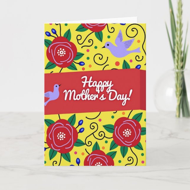 Festive Mothers Day Banner Card (Front)
