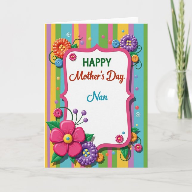 Festive Mothers Day Blooms Card (Front)