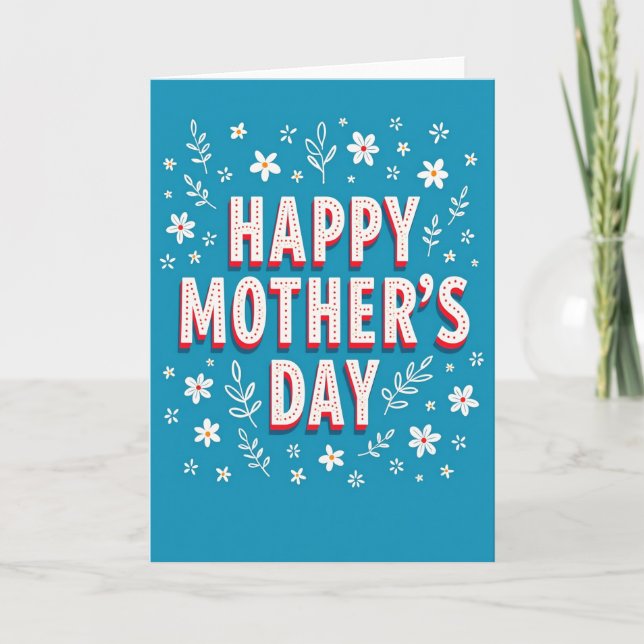 Festive Mothers Day Dot Texture Card (Front)
