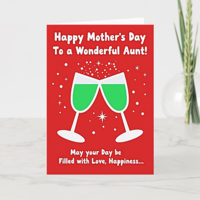 Festive Mothers Day Drink Card (Front)