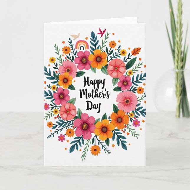 Festive Mothers Day Greeting Card (Front)