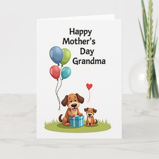 Festive Mothers Day Heart Card (Front)