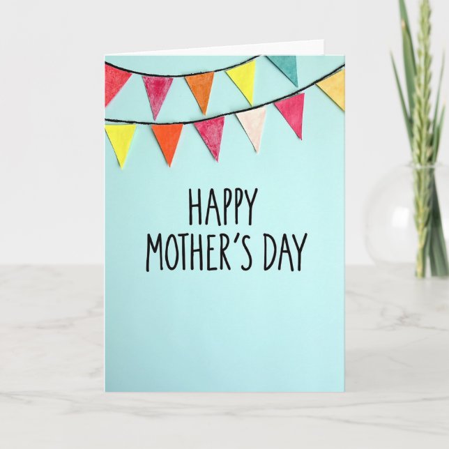 Festive Mothers Day Pennants Card (Front)
