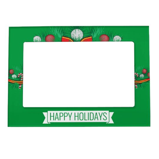 Festive motifs - Happy Holidays Magnetic Frame | Zazzle.com