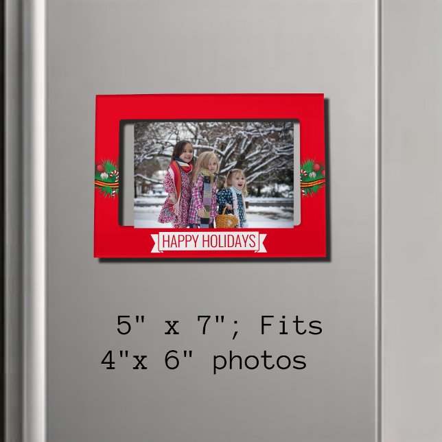 Festive motifs - Happy Holidays - red Magnetic Frame (Creator Uploaded)