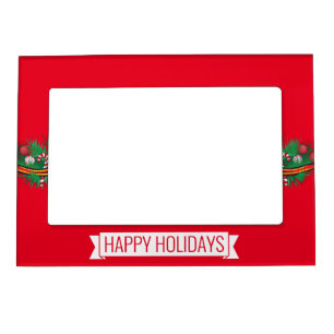 Festive motifs - Happy Holidays - red Magnetic Frame