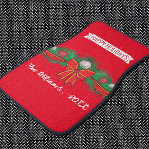 Festive motifs - personalized - red car floor mat