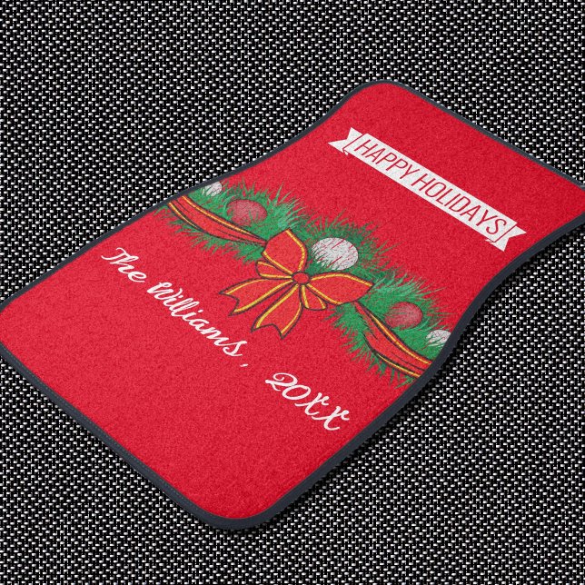 Festive motifs - personalized - red car floor mat (Creator Uploaded)