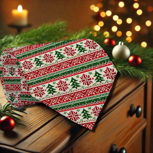 festive  motifs with pines neck tie (Creator Uploaded)